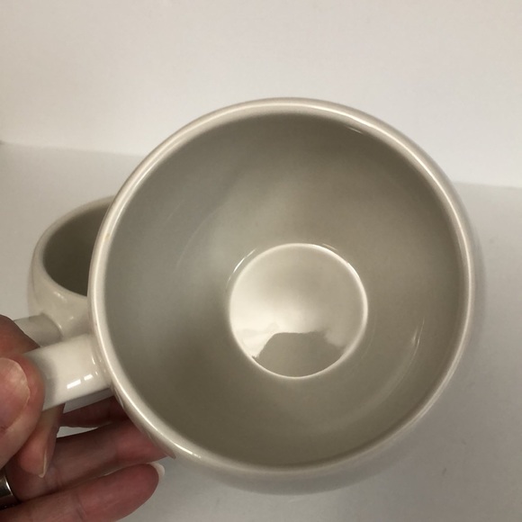 Starbucks Set Of Two White Round Barrel Silver Lettering 14oz. 2014 Coffee Mugs - Picture 7 of 13